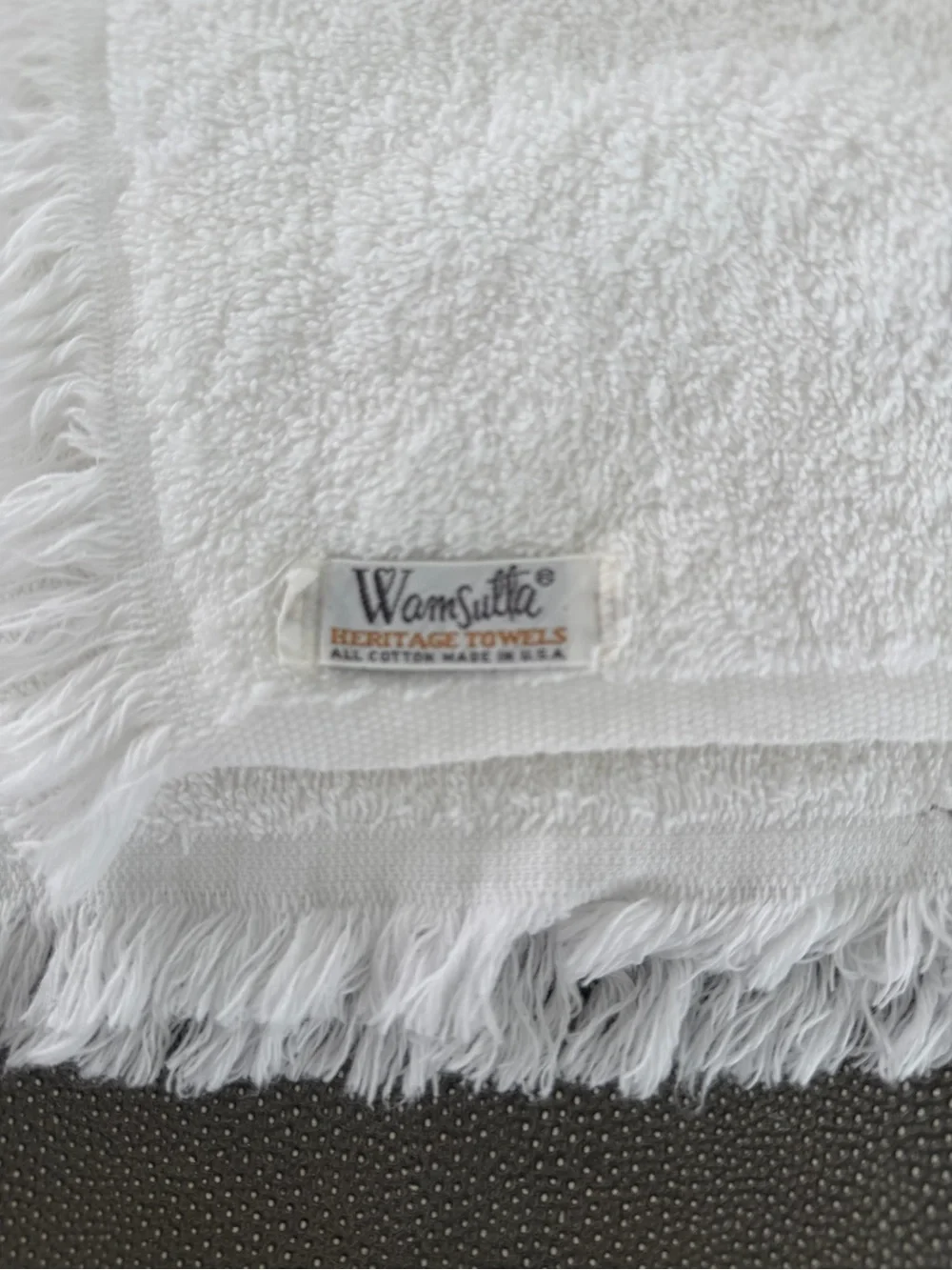 Vintage Wamsutta Heritage White Towel Set with Blue Floral Embroidery